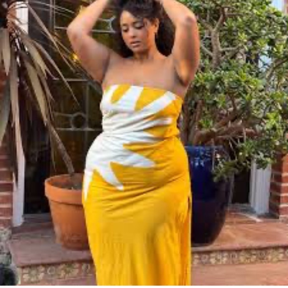 Celandine x Anthropologie strapless cutout linen-blend dress NWT - Picture 2 of 5